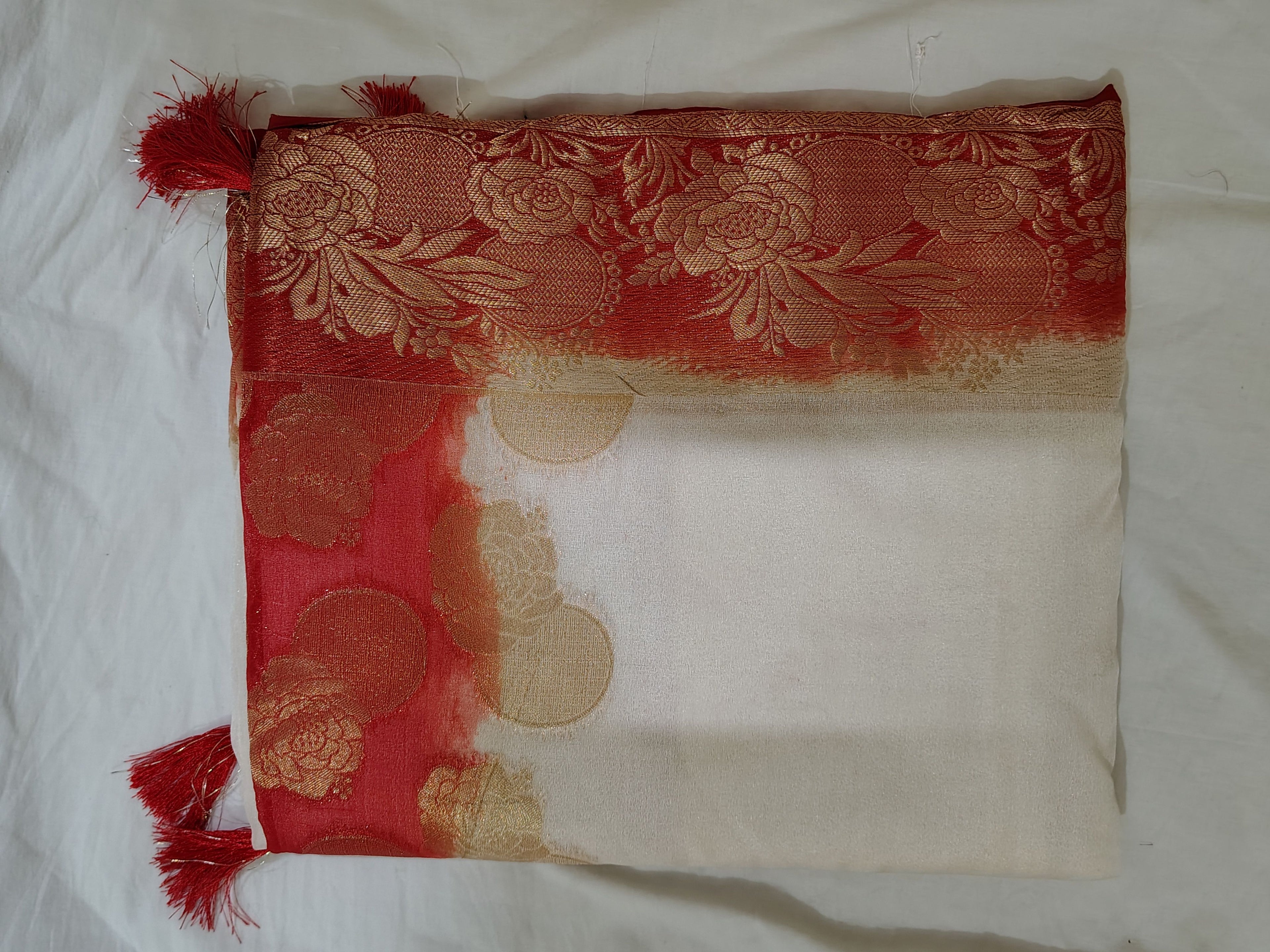 White Red Special Saree