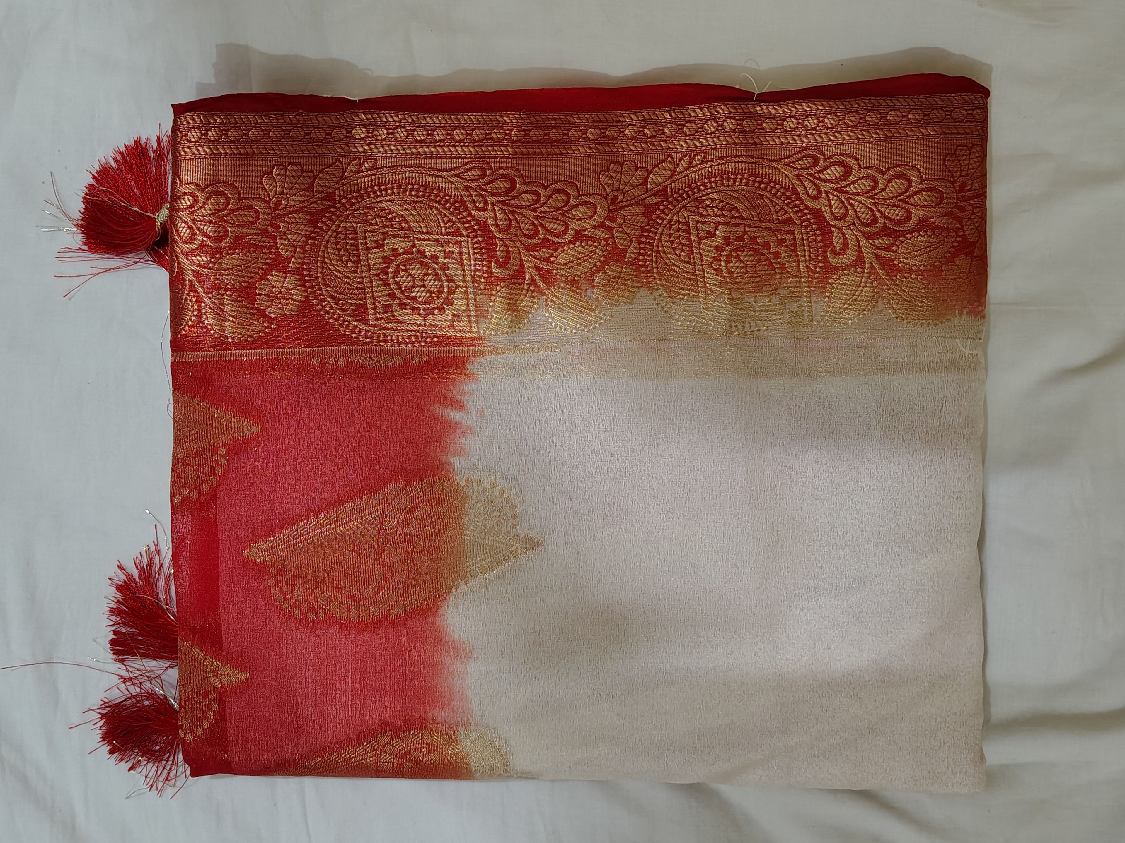 White Red Special Saree