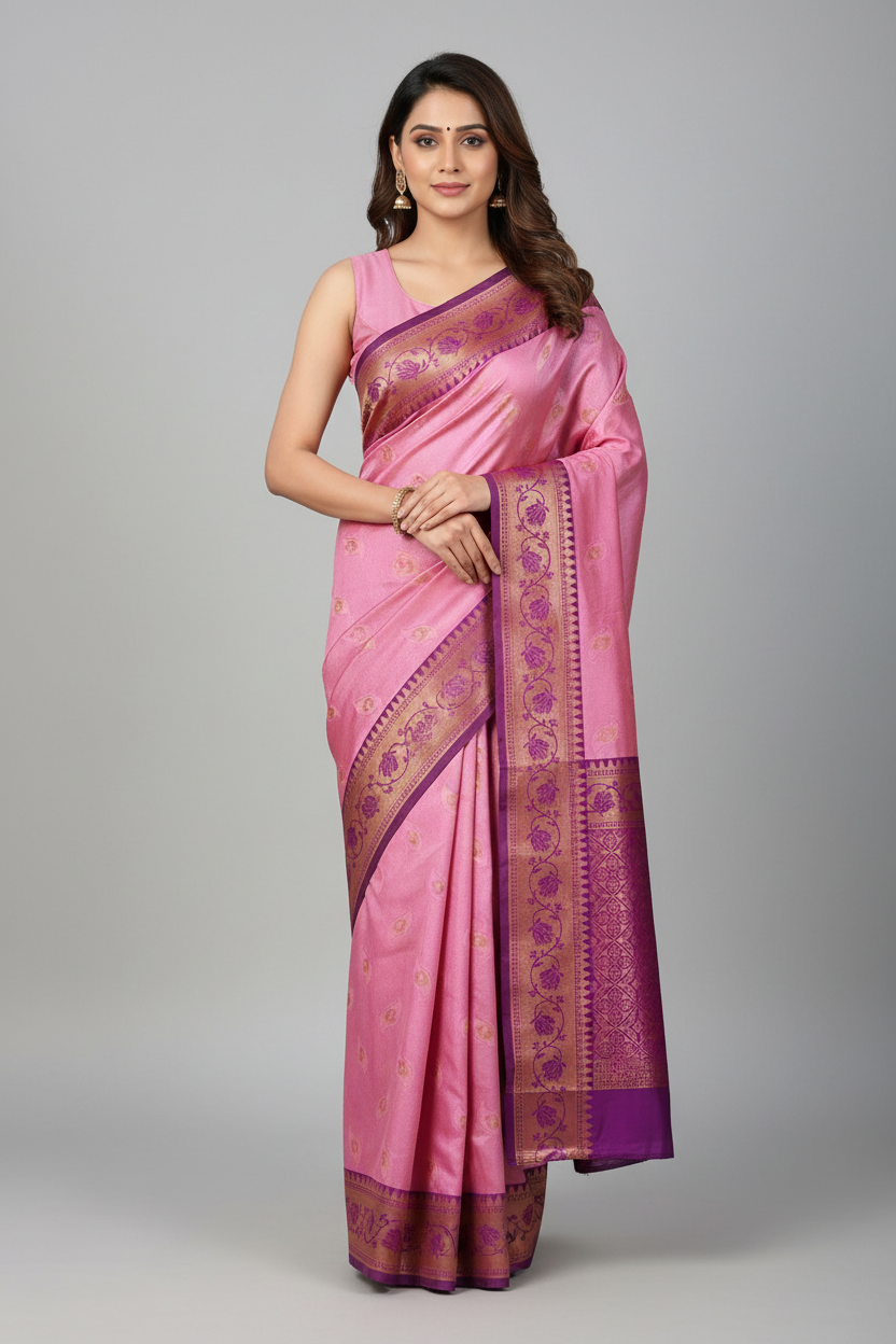 Dark Light Pink with Purple Border