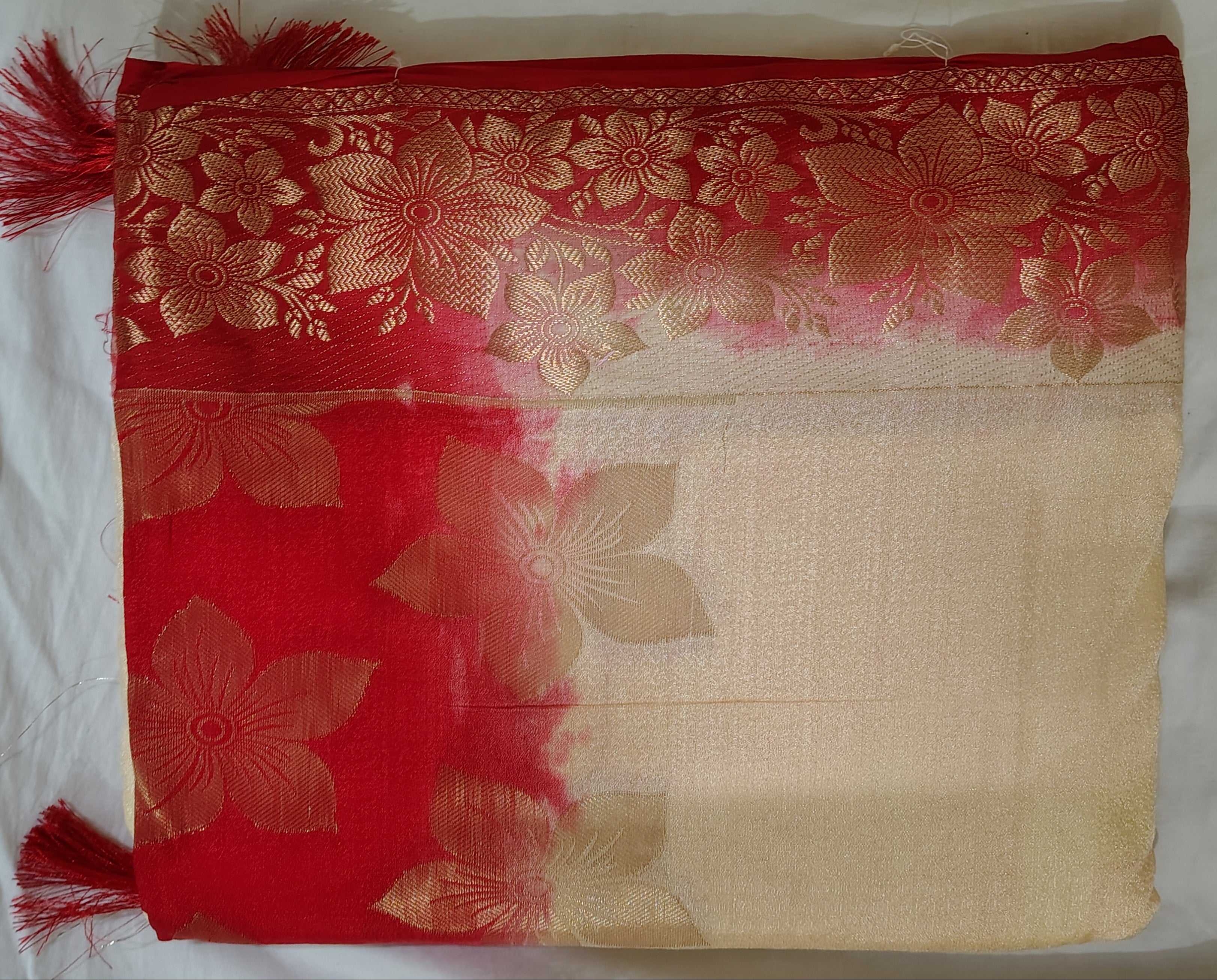 White Red Special Saree